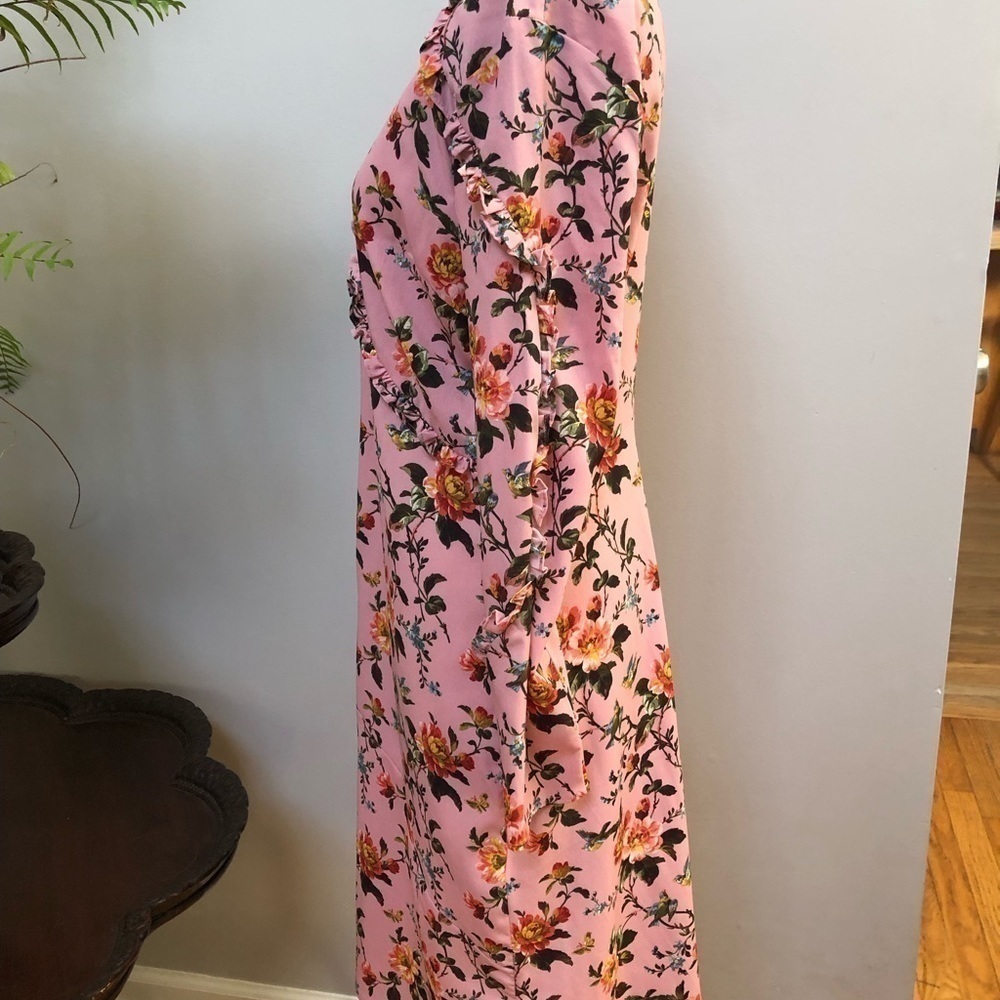 TOPSHOP pinkish rose floral dress long sleeve lightweight size 10 - Picture 9 of 16